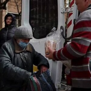 We’ve distributed food packages with Easter cakes to Kharkiv residents